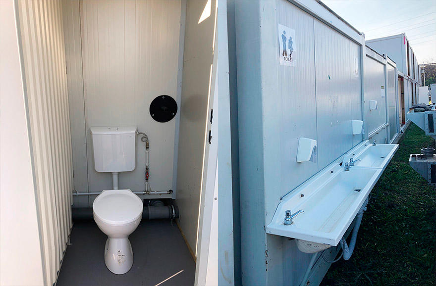 Hungary outdoor public portable container toilet